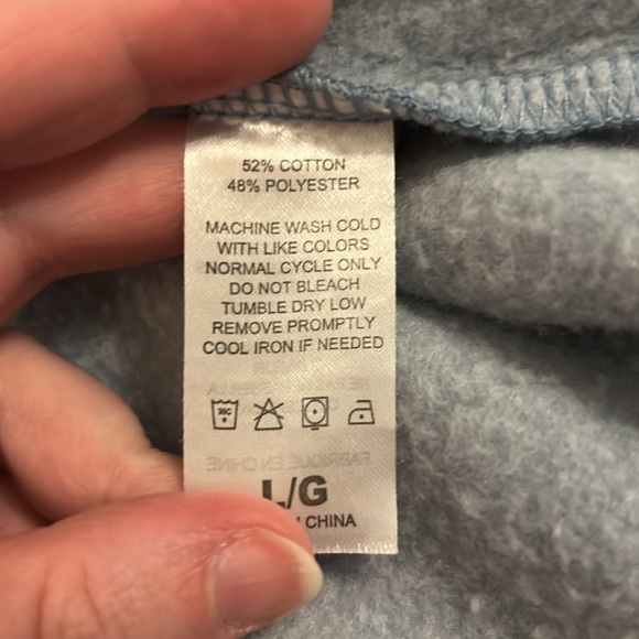 Tall Ships Trading Company Soft Blue Pull-Over Hoodie Sweatshirt, Sz L - Picture 6 of 7